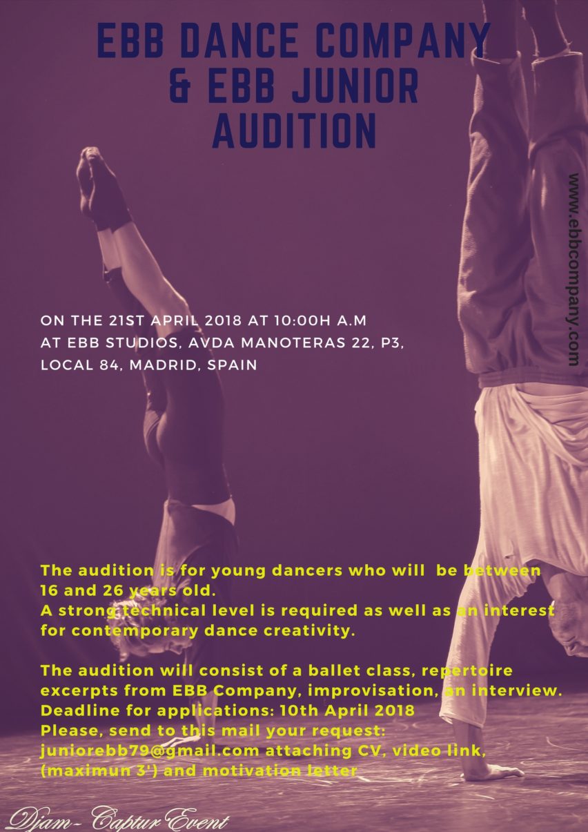 AUDITION EBB  STUDIO FORMATION & JUNIOR COMPAGNIE